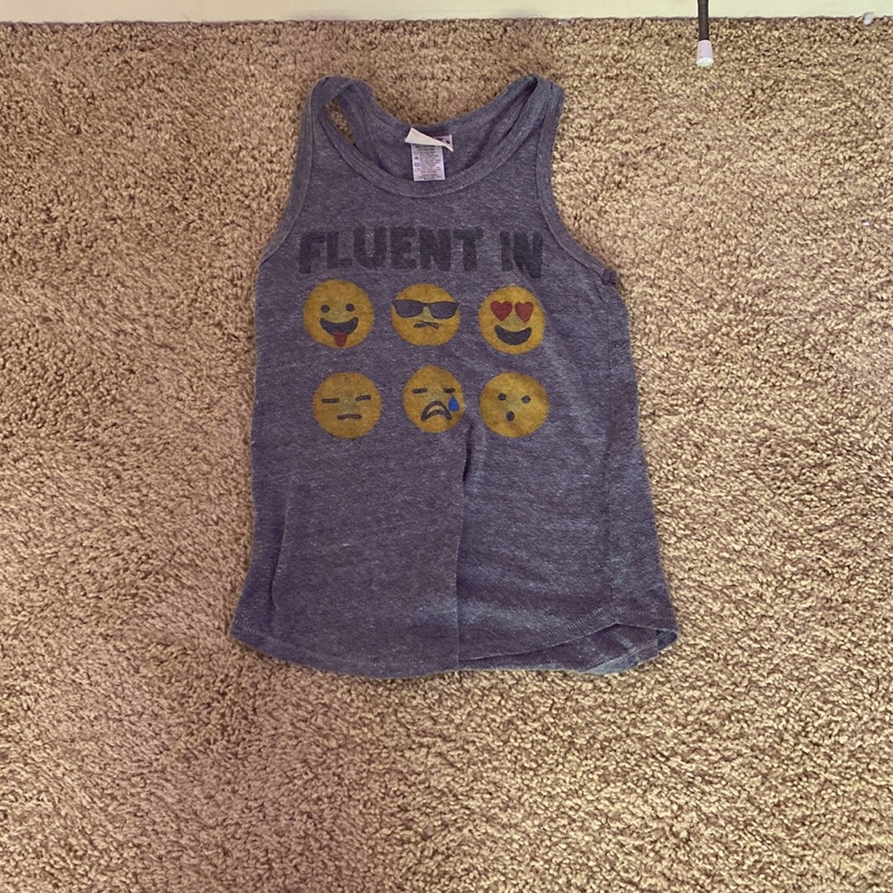 Grey emoji tank top